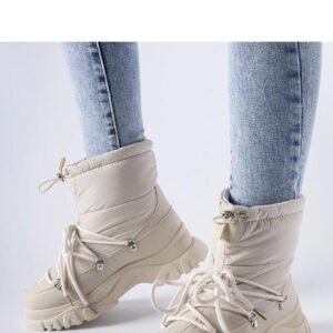 Beżowe ocieplane śniegowce Aubine - Solea