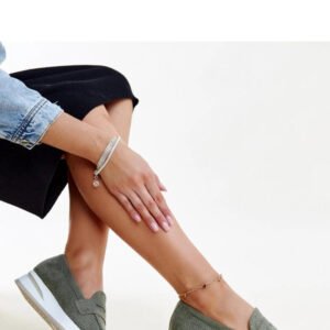 Zielone perforowane półbuty Muna - Solea