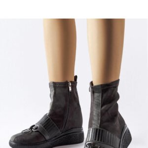 Szare skarpetkowe botki na koturnie Colonnata - Solea