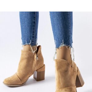 Beżowe botki z wycięciami Artemisia - Solea