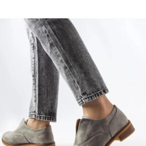 Szare półbuty z ekoskóry Burdett - okrągły nosek - Solea