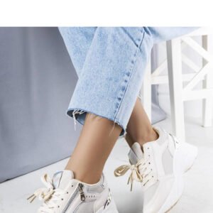 Beżowe sneakersy na koturnie Stacey - Solea