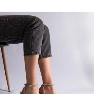 Srebrne szpilki z odkrytą pięta zdobione cyrkoniami Isoda - Solea