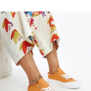 Pomarańczowe materiałowe trampki Eduarda - Solea