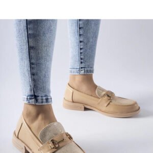 Beżowe mokasyny z klamerką Gennaro - Solea