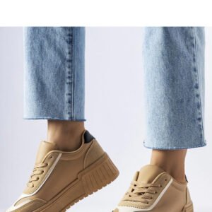 Beżowe sneakersy na grubej platformie Seluci - Solea