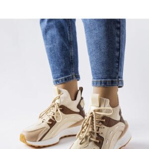 Beżowe sportowe sneakersy materiałowe Begins - Solea