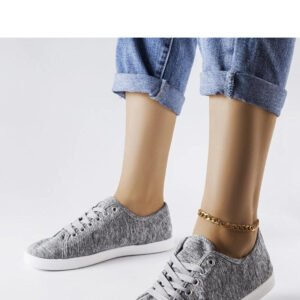 Szare materiałowe tenisówki Razan - Solea