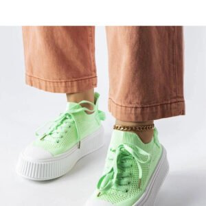 Zielone trampki z elastyczną cholewką Jardine - Solea