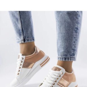 Białe sneakersy z różowymi wstawkami Deans - Solea