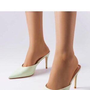 Zielone klapki na szpilce Drainer - Solea