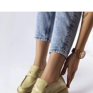 Zielone eleganckie mokasyny Élodie - Solea