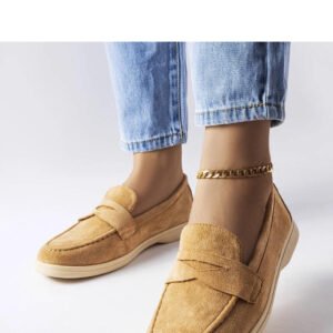 Beżowe mokasyny z eko-zamszu Ferragus - Solea