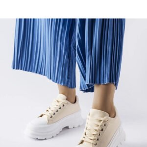 Beżowe trampki na wysokiej platformie Kari - Solea