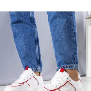 Białe sneakersy z czerwonymi wstawkami Nettie - Solea