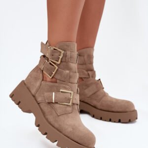 Botki Model Helisse 7631A Beige Zamsz - Step in style