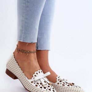 Baleriny Model Nestavia ASA222-1 White - Step in style