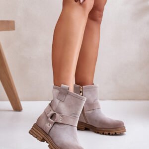 Botki Model Lewski 3610 Cappuccino Zamsz - Step in style