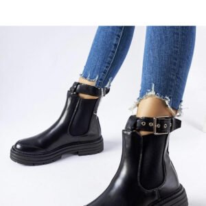 Czarne botki z ozdobnym zapięciem Jonesboro - Solea