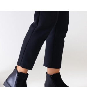 Czarne botki na platformie z eko-zamszu Kirla - Solea