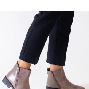 Brązowe botki na platformie z eko-zamszu Kirla - Solea