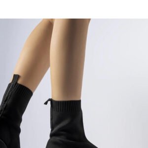 Czarne skarpetowe botki z cyrkoniami Vail - Solea