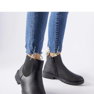 Czarne klasyczne casualowe botki z eko-skóry Saber - Solea