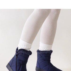 Granatowe śniegowce zdobione futerkiem Khitem - Solea