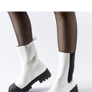 Białe klasyczne ocieplane botki sztyblety Porcigatone - Solea