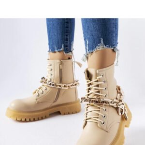 Beżowe trapery z łańcuchem Bowling - Solea