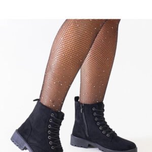 Czarne botki eko-zamszowe workery na platformie Barosa - Solea