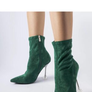 Zielone botki na ozdobnym obcasie Ferguson - Solea