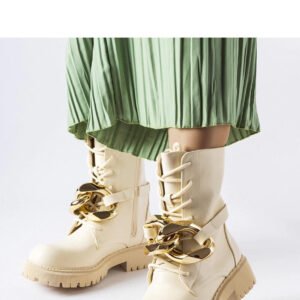 Beżowe traperki z łańcuchem Galar - Solea