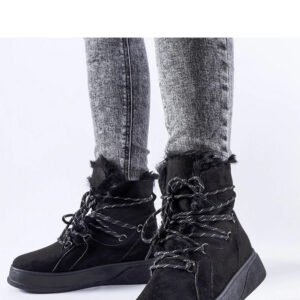 Czarne śniegowce na platformie Rancourt - Solea