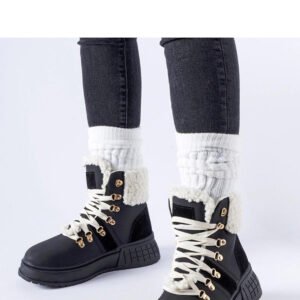 Czarne workery na masywnej platformie Rodrigo - Solea