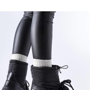 Czarne ocieplane śniegowce Aubine - Solea