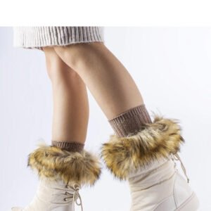 Beżowe śniegowce z ozdobnym futerkiem Igne - Solea