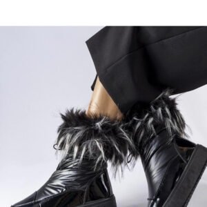 Czarne ocieplane śniegowce MM274379 - Solea