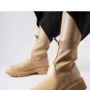 Beżowe botki eko-zamsz Big Star MM274542 - Solea