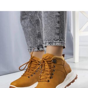 Brązowe ocieplane traperki damskie Adleri - Solea