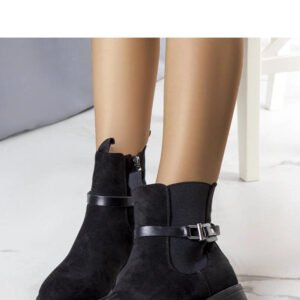 Czarne ocieplane klasyczne botki Odila - Solea