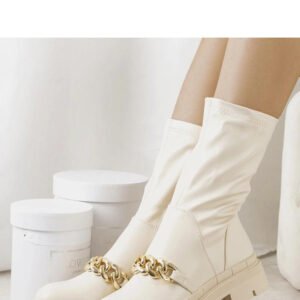 Beżowe botki na wysokiej podeszwie Luisina - Solea