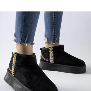 Czarne śniegowce na platformie Scavi - Solea