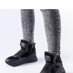 Czarne ocieplane wysokie sneakersy Malles - Solea