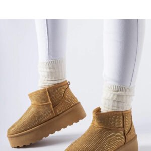 Brązowe śniegowce z cyrkoniami Sonora - Solea