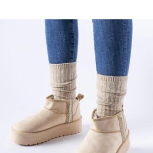 Beżowe śniegowce na platformie Dennison - Solea