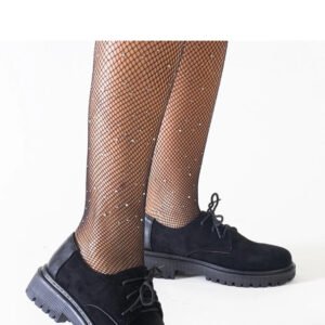 Czarne casualowe sznurowane półbuty z eko-zamszu Kalila - Solea