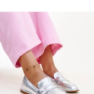 Srebrne klasyczne mokasyny Nasia - Solea