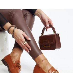 Brązowe mokasyny z klamerką Lea - Solea