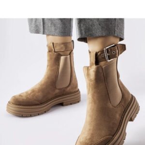 Brązowe botki z ozdobnym zapięciem Abela - Solea